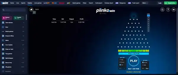 Play Plinko by 1win