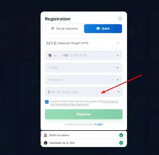 Promo codes for 1win
